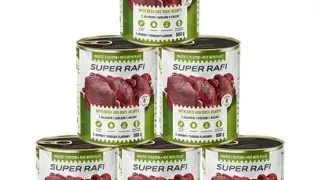 RAFI Super pate cu cerb si inimi de rata pentru caini adulti 6x800 g