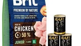 BRIT Premium By Nature Junior Extra Large XL 15 kg + conserve 6x1240 g cu pasare