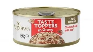 APPLAWS Taste Toppers Mancare umeda pentru caine adult, cu pui si vita in aspic 156 g
