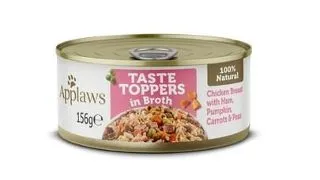 APPLAWS Taste Toppers Mancare umeda caine, piept de pui, sunca si dovlecel in sos 156 g