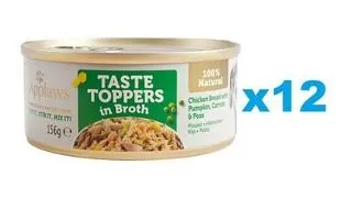 APPLAWS Taste Toppers Hrana umeda caini, Piept de pui, dovleac, mazare in sos 12x156 g