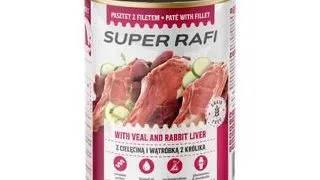 SUPER RAFI Pate cu vitel si ficat de iepure 400 g pentru caini adulti