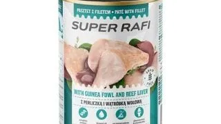 SUPER RAFI Pate cu bibilica si ficat de vita 400 g pentru caini adulti