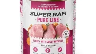 SUPER RAFI Pure Line curcan si cartofi dulci 800 g hrana caini adulti