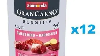 ANIMONDA Grancarno Sensitive Pachet hrana caini sensibili, cu vita si cartofi 12x800 g