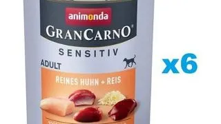 ANIMONDA GranCarno Sensitiv Pure Chicken&Rice 6x800 g Hrana umeda caini sensibili, cu pui si orez