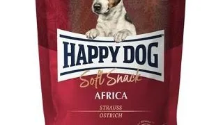 HAPPY DOG Soft Snack Mini Africa, gustari pentru caini, cu strut, 100 g