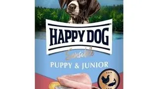 HAPPY DOG Sensible Puppy Junior Pui, somon si cartof hrana umeda pentru catei si caini tineri 400 g