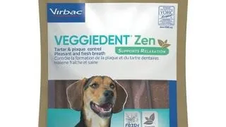 Batoane dentare antistres caini medii Virbac VeggieDent Zen M 15 bucati
