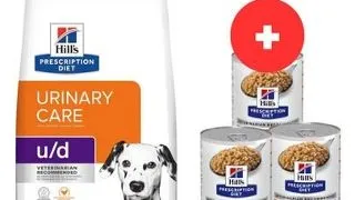 HILL'S Prescription Diet Canine U/D Urinary Care 10 kg tract urinar sensibil + 3 x 370g hrana caini GRATIS