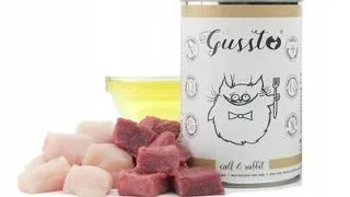GUSSTO Cat Fresh Calf &amp; Rabbit CARNE PROASPATA DE VITEL CU IEPURE 400 g