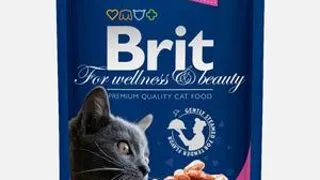 Brit Premium plic hrana umeda pisici, bucati in sos cu somon si pastrav, 100g 100g