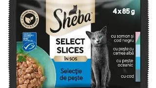 Sheba hrana umeda pentru pisici adulte, selectii de peste in sos 4 x 85g 4 x 85g