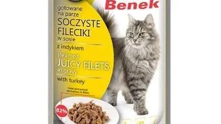 BENEK Super Hrana umeda pentru pisici adulte, fileuri curcan in sos 85 g
