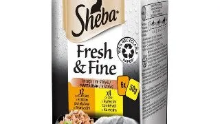 Sheba Fresh & Fine hrana umeda pentru pisici adulte, pui si curcan, 6 x 50g 6 x 50g