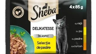 Sheba hrana umeda pentru pisici adulte, cu carne de pasare in aspic 4 x 85g 4 x 85g