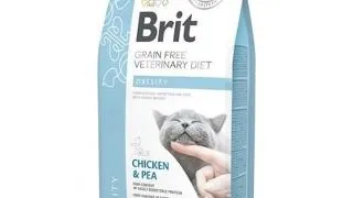 BRIT Veterinary Diets Cat Obesity Dieta veterinara pentru pisici adulte supraponderale, cu pui si mazare 5 kg
