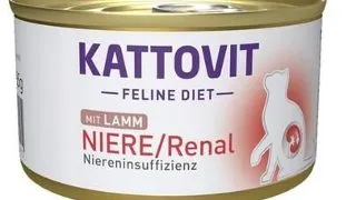 KATTOVIT Feline Diet Niere/Renal Lamb hrana umeda dietetica pentru pisici cu afectiuni ale rinichilor, cu miel 85 g