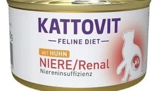 KATTOVIT Feline Diet Niere/Renal hrana umeda dietetica pentru pisici cu afectiuni ale rinichilor, cu pui 85 g