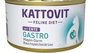 KATTOVIT Feline Diet Gastro Duck hrana umeda dietetica pentru pisici cu afectiuni gastrointestinale, cu rata 85 g