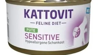 KATTOVIT Feline Diet Sensitive Turkey hrana umeda dietetica pentru pisici cu intolerante, alergii alimentare, curcan 85 g