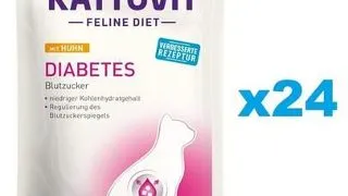 KATTOVIT Feline Diet Diabetes hrana umeda dietetica pentru pisici cu diabet, pui 24 x 85 g