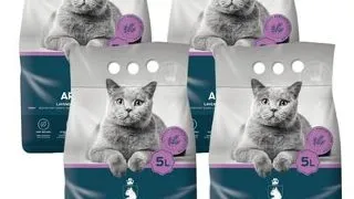 ARISTOCAT Bentonite Plus nisip pentru pisica, din bentonita cu miros lavanda 20 l (4 x 5 l)