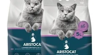 ARISTOCAT Bentonite Plus nisip litiera pisici, din bentonita cu miros lavanda 15 l (2 x 5 l)