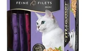 MIAMOR Feine Filets Mini Multibox- Hrana umeda pentru pisici, cu pui si ton in gelatina 8 x 50 g