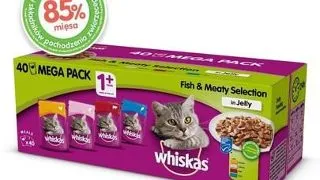 WHISKAS Adult 40x85g Peste si arome traditionale hrana umeda pentru pisici in aspic (pui, somon, vita, ton)