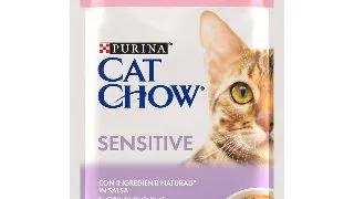 Hrana umeda pentru pisici Cat Chow Sensitive Somon Si Dovlecei, 85 g 85g