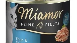 MIAMOR Feline Filets Hrana umeda pisici, cu ton si creveti in aspic 185 g