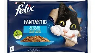 Hrana umeda pentru pisici Felix Fantastic Somon, Peste Cambula in Aspic, 4 x 85g 4x85g