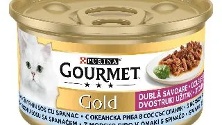 Hrana umeda pentru pisici Gourmet Gold, Peste si Spanac, 85 g 85g