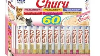INABA Churu Varieties Tuna 60x14g Recompense cremoase pentru pisici, cu ton