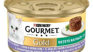 Hrana umeda pentru pisici Gourmet Gold, Miel si Fasole Verde, 85 g 85g