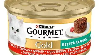 Hrana umeda pentru pisici Gourmet Gold, Vita si Rosii, 85 g 85g