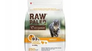 VETEXPERT Raw Paleo Adult Cat Turkey&amp;Chicken Hrana pisici adulte, cu pui si curcan 250 g