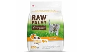 VETEXPERT Raw Paleo Kitten Turkey&amp;Chicken Mancare uscata pisoi, cu curcan si pui 250 g