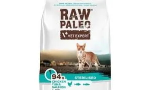 VETEXPERT Raw Paleo Raw Paleo Sterilised Chicken&amp;Tuna&amp;Salmon mancare pentru pisici sterilizate 6 kg