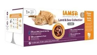 IAMS Cat Delights Adult All Breeds Land&amp;Sea In Jelly Pouch 48 X 85 g