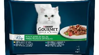 Hrana umeda pentru pisici Gourmet Perle, carne frageda, mini fileuri in sos, 4x85g 4x85g