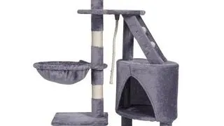 KATIDO Ansamblu inalt pentru pisici 118 cm gri-albastru