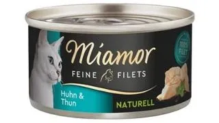 MIAMOR Feine Filets Naturell Chicken&amp;Tuna 80g pui si ton in sos propriu, hrana pisica