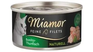 MIAMOR Feine Filets Naturell Bonito Tuna 80g ton Bonito in sos propriu, hrana pisica