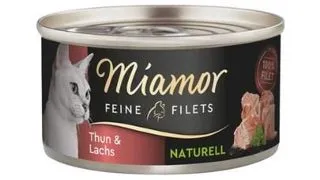 MIAMOR Feine Filets Naturell Tuna&amp;Salmon 80g ton si somon in sos propriu, hrana pisica