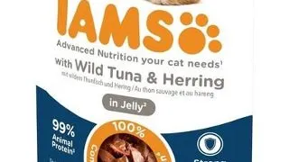 IAMS Cat Adult All Breeds Tuna &amp; Herring In Jelly ton si hering in jeleu 85g hrana pisica