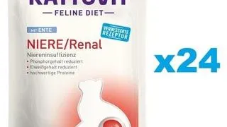 KATTOVIT Feline Diet Niere/Renal hrana umeda dietetica pentru pisici cu afectiuni ale rinichilor, cu rata  24 x 85 g