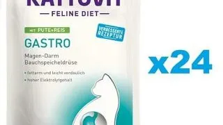 KATTOVIT Feline Diet Gastro hrana umeda dietetica pentru pisici cu afectiuni gastrointestinale, curcan si orez 24 x 85 g