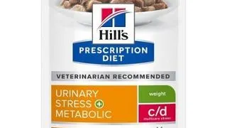HILL'S PRESCRIPTION DIET c/d Urinary Stress + Metabolic Hrana umeda pisici cu probleme urinare, pentru controlul greutatii 12x85 g